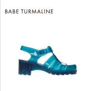 NWOT UK JUJU JELLY CHUNKY “BABE” SANDALS, US 6, UK 4